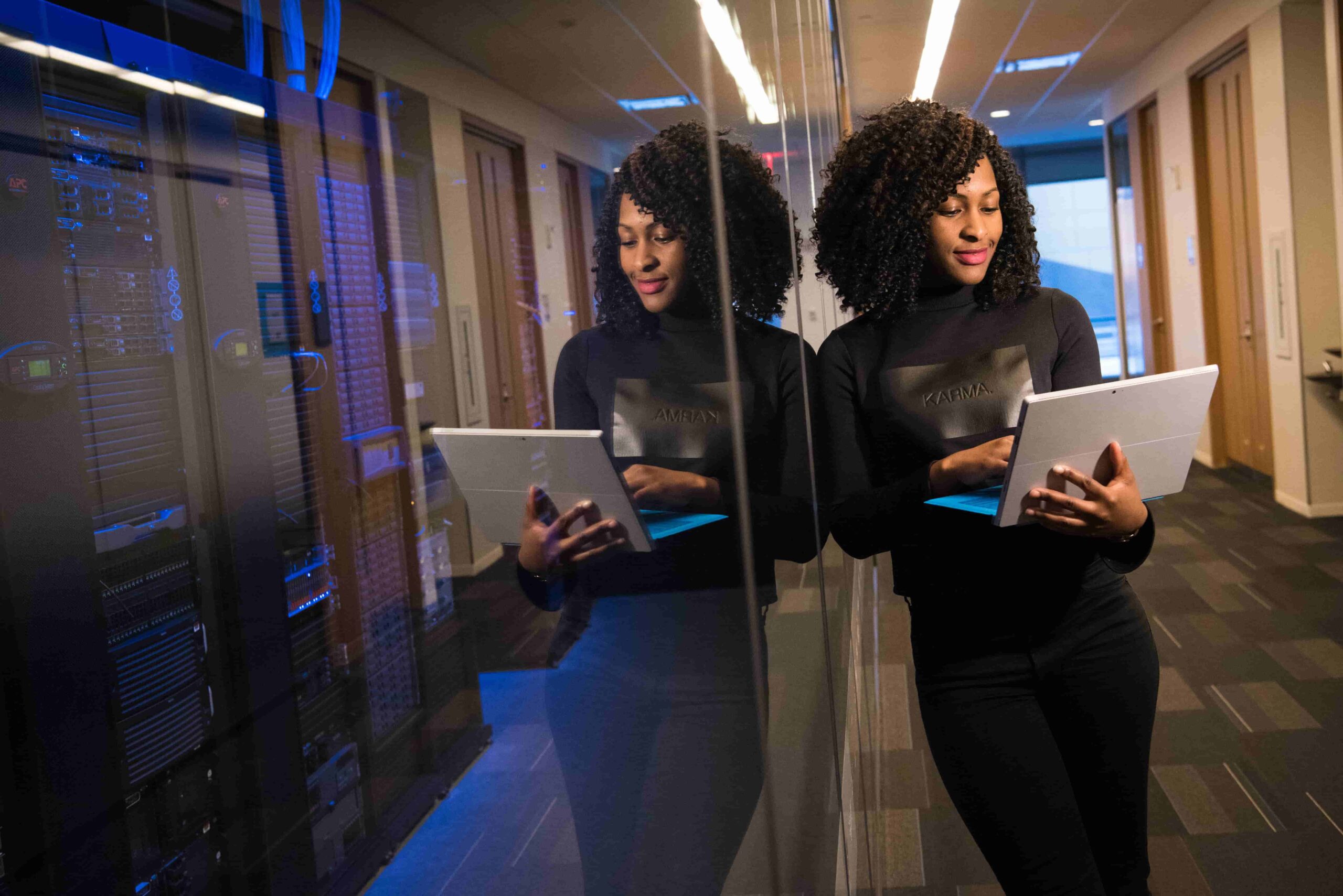 African American woman working on distribution